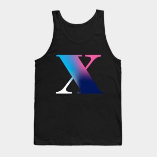 Capital Letter X Monogram Gradient Pink Blue White Tank Top